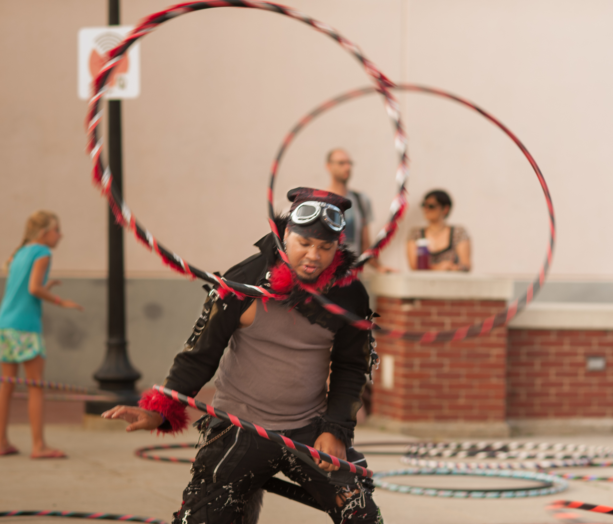 This dude was something with the hoola hoops.